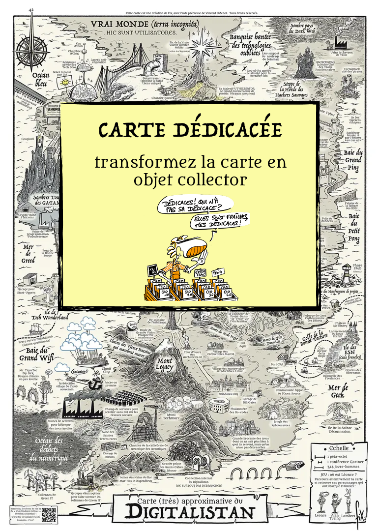 Carte du Digitalistan dédicacée de la main de FIX